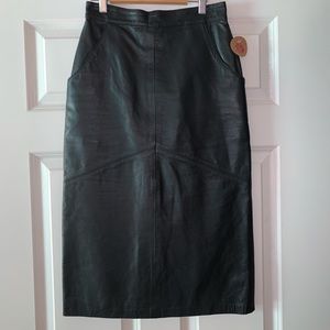 Black Leather Pencil Skirt